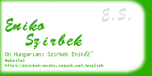 eniko szirbek business card